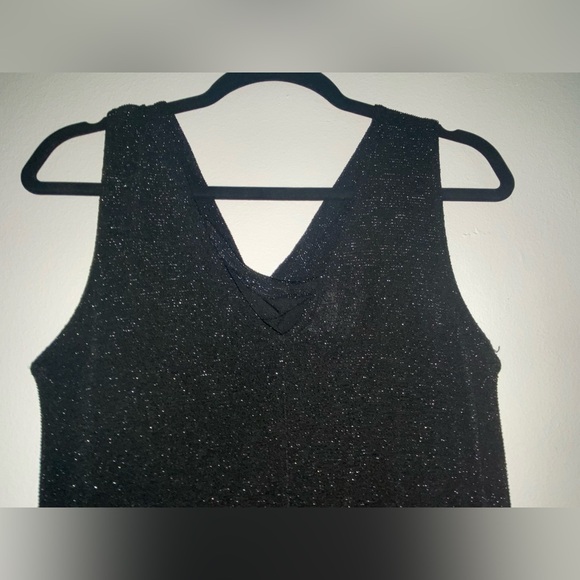 Sparkly Black Scoop Neck Maxi Dress - Picture 6 of 7